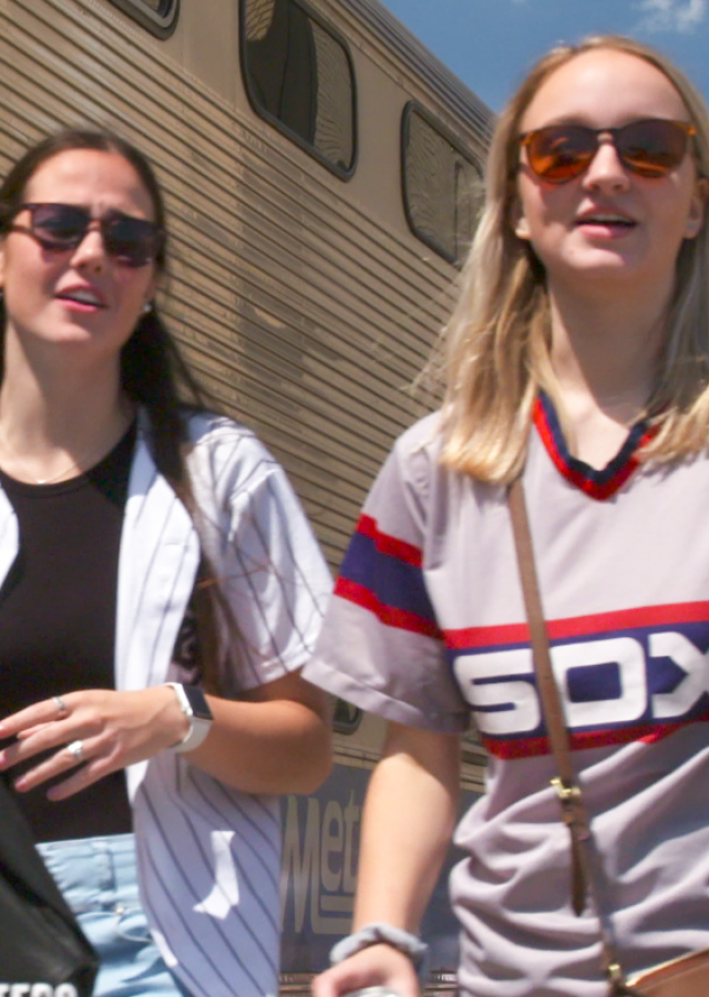 two women at red sox train station